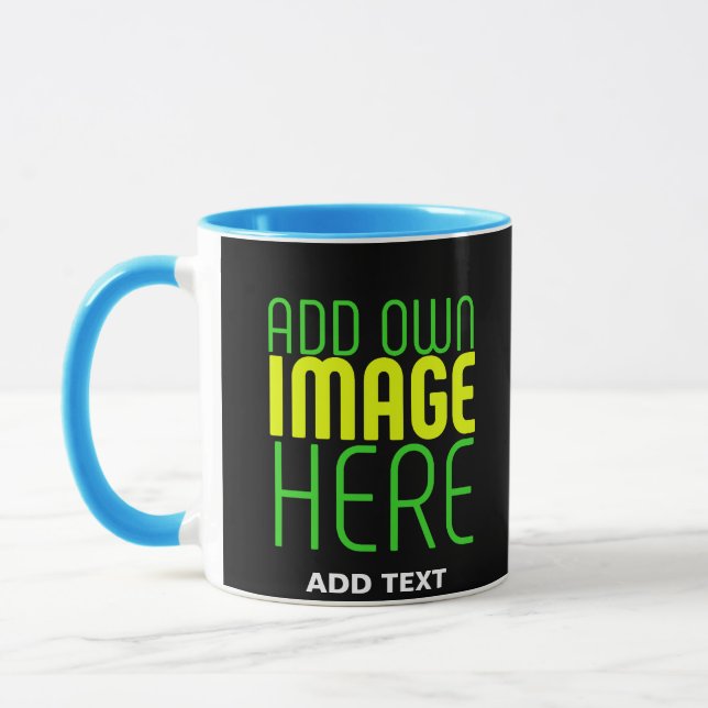 CANECA MODELO DE TEXTO DE IMAGEM NEGRA SIMPLES EDITÁVEL M (Esquerda)