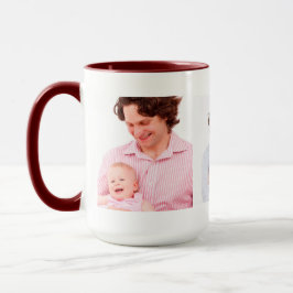 Caneca Modelo de três fotos da família personalizadas