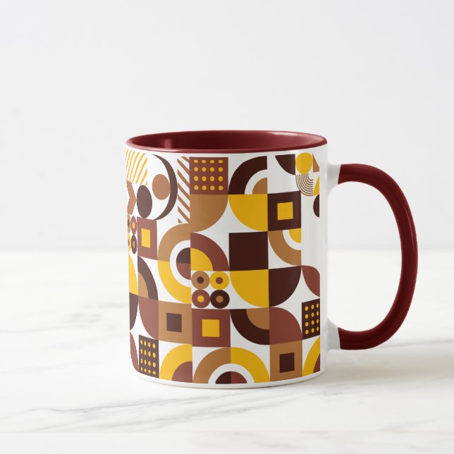 Caneca modelo geométrico colorido do estilo retro boho (Direita)