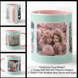 Caneca Modelo Moderno de Colagem de Fotos para Instagram 