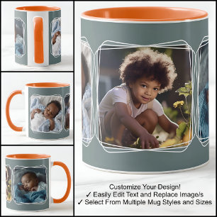 Caneca Modelo Moderno de Colagem de Fotos para Instagram