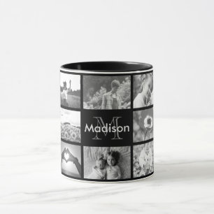 Caneca Modelo monogrammed preto e branco da foto