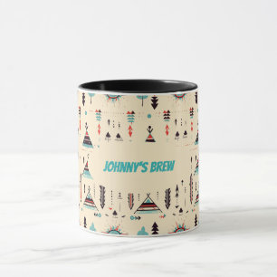 Caneca Modelo nativo americano de árvore e editável