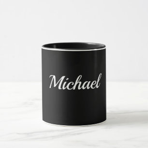 Caneca Modelo Preto-Preto, Letra Branca,