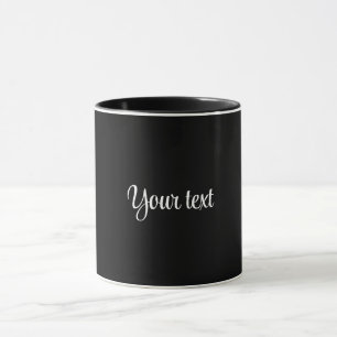 Caneca MODELO - Preto sólido com script branco