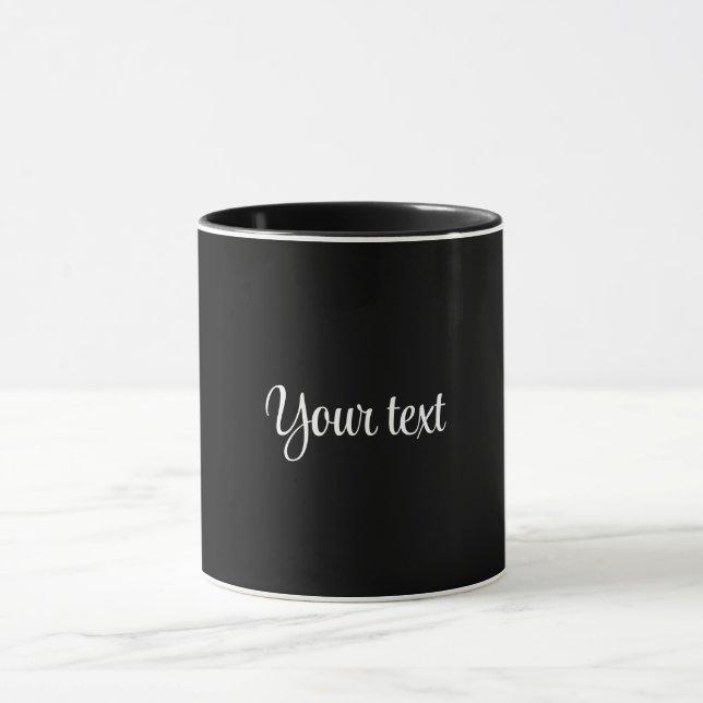 Caneca MODELO - Preto sólido com script branco (Centro)
