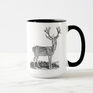 Caneca Modelo retro dos Antlers dos cervos do veado dos