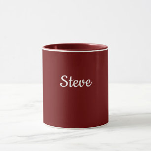 Caneca Modelo vermelho-marrom, texto branco,