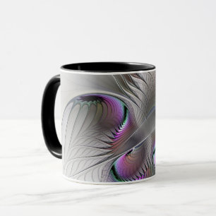 Caneca Modern Abstrato Shy Fantasy Figura Arte Fractal