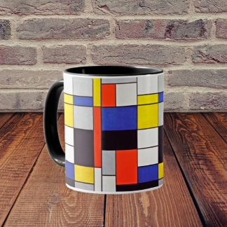 Caneca Modern Art Mug: Composição A de Sip Mondrian
