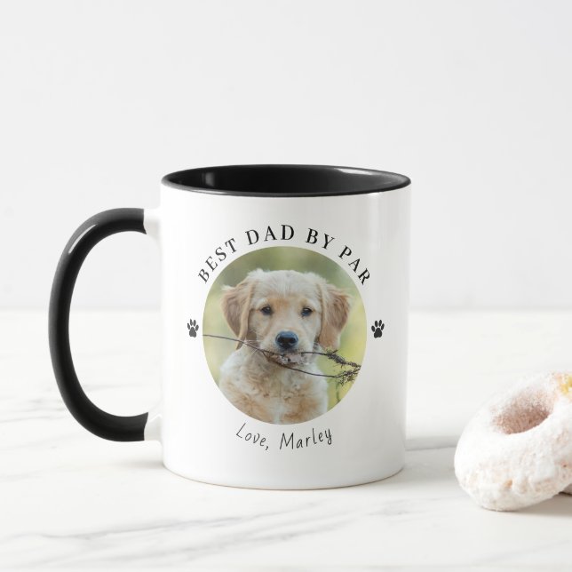 Caneca Modern Best Dad By Par Personalized Photo Coffee (Com Donut)
