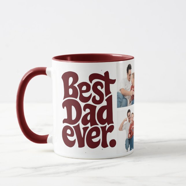 Caneca Modern Best Dog Dad Photo (Esquerda)