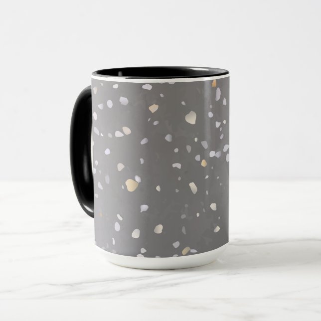 Caneca Modern Cinza Terrazzo (Frente Esquerda)