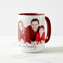 Caneca Modern Custom Family Photo & Text 