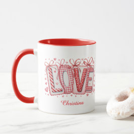 Caneca Modern Cute Love Typography Custom Name