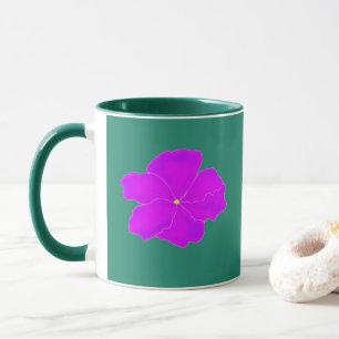 Caneca Modern Floral Purple Emerald Green