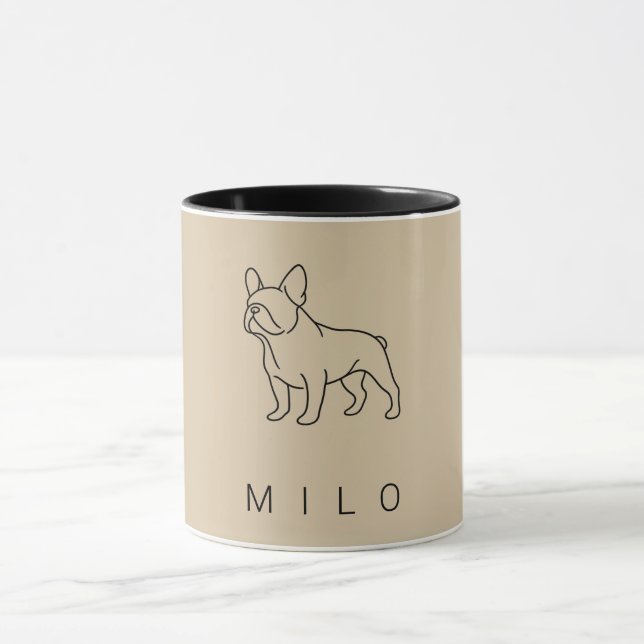 Caneca Modern French Bulldog Coffee Mug | Custom Name (Centro)