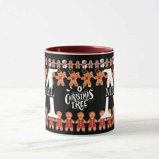 Caneca Modern Gingerbird Monograma Natal (Centro)
