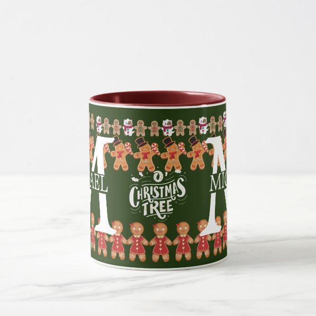 Caneca Modern Gingerbird Monograma Natal (Centro)