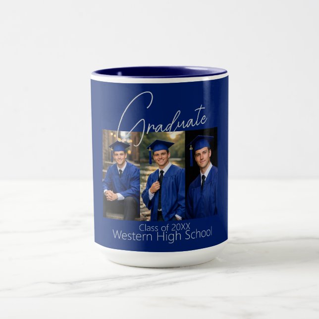 Caneca Modern Graduation Party Photo Display (Centro)