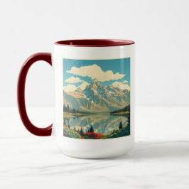 Caneca Modern Grand Teton Alpine Zen Personalized