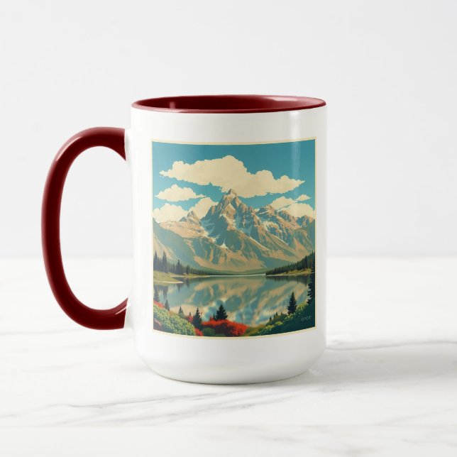 Caneca Modern Grand Teton Alpine Zen Personalized (Esquerda)