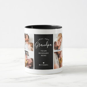 Caneca Modern Love You Grandpa/Other 8 Photo Collage