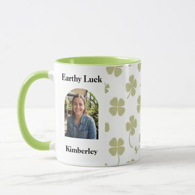 Caneca Modern Lucky Charm Muted Green Horseshoe (Esquerda)