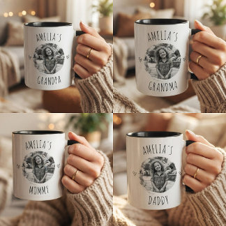 Caneca Modern Mom Dad Grandma Grandpa Aunt Custom Photo