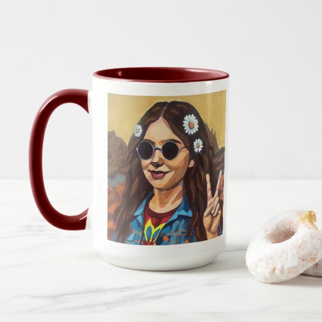Caneca Modern Mona Lisa Painting - Inspired by da Vinci (Com Donut)
