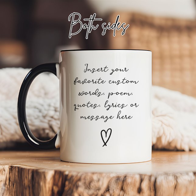 Caneca Modern Script Custom Birthday Graduation Message (Custom Message Mug – Christmas, Mother's Day, Birthday & Graduation Gift for Women or Men)