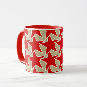 Caneca Modern Star Geométrico - vermelho profundo e estic