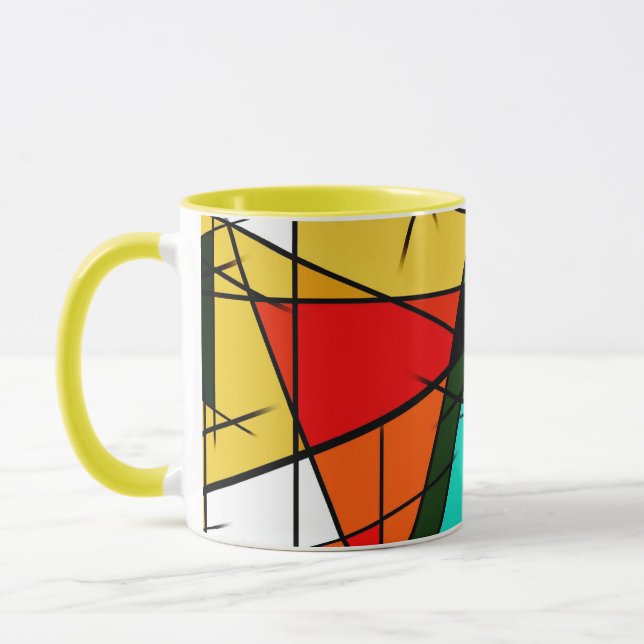 Caneca Modern Triangle Colorful Geometric  (Esquerda)