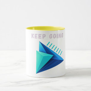Caneca Moderna de Duas Cores com Design Geométrico