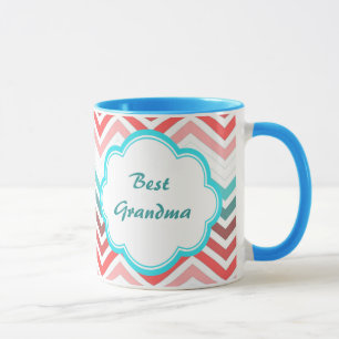 caneca moderna e elegante, colorida, melhor avó co