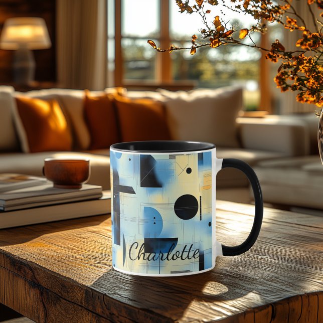 Caneca Moderno Abstrato Personalizado - Geométrico Único (Criador carregado)