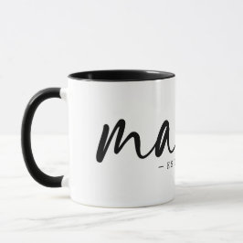 Caneca Moderno Black Est, Texto de Ano MAMA Branco