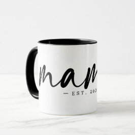 Caneca Moderno Black Est, Texto de Ano MAMA Branco