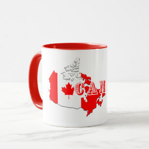 Caneca Moderno Canadá - Carta de Arte do Canadá - Sinaliz