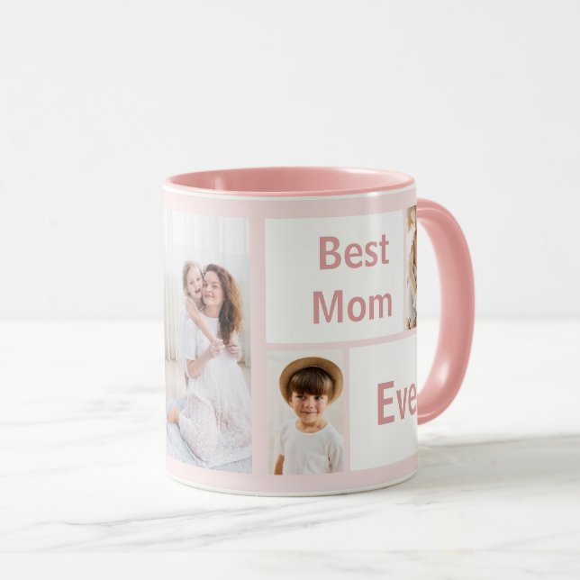 Caneca Moderno Elegante Mãe Melhor Mãe de Sempre Lembranç (Frente Esquerda)