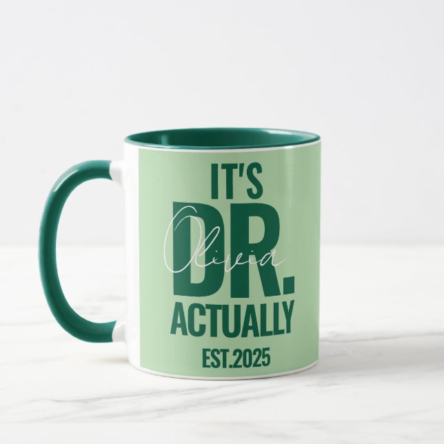 Caneca Moderno Personalizado Nome do Dr. Data Verd (Esquerda)