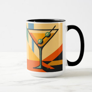 Caneca Moderno Sol Nascente Bauhaus Martini de Meados do 