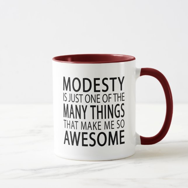 Caneca Modéstia Me Faz Incrível - Slogan de Atitude Diver (Direita)