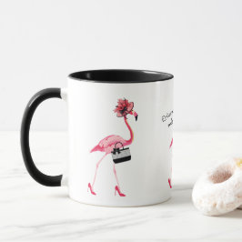 Caneca Modo de aposentadoria! Chic Classy Pink Flamingo