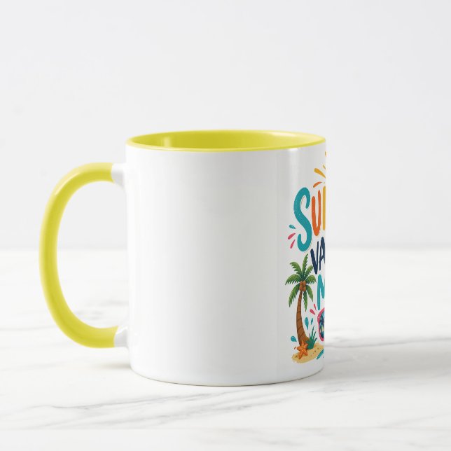 Caneca Modo Férias de Verão | Colorido Tropical  (Esquerda)