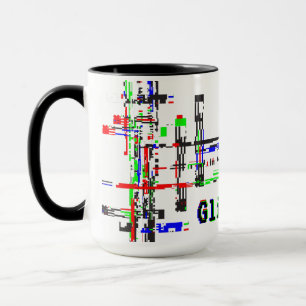 Caneca Modo Glitch — Design de Glitch Digital Cyberpunk.