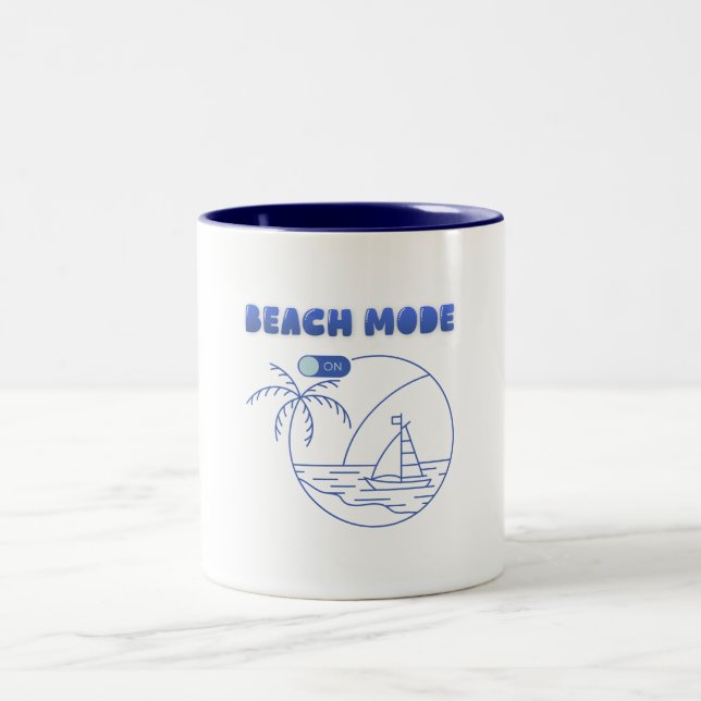 Caneca Modo Praia Ativado – Xícara de Café de Verã (Centro)