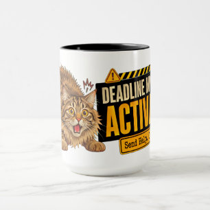 Caneca Modo Prazo Gato Presente Divertido para Amantes de