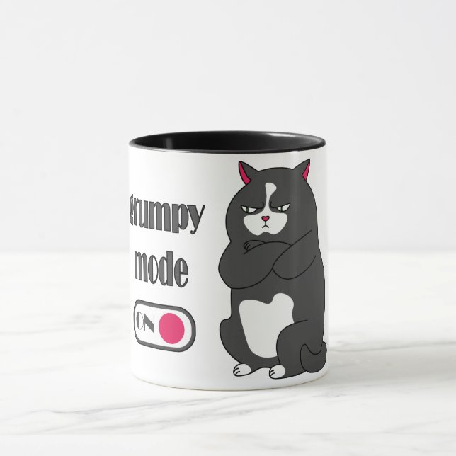 Caneca Modo rabugento em gato gordo engraçado (Centro)