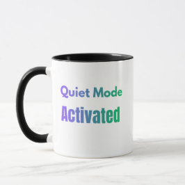 Caneca Modo Silencioso Ativado – Design de Texto em Negri